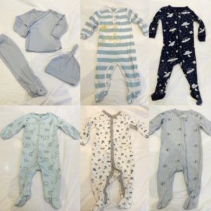 Lot of 8 sz 6/9 footed sleepers/pajamas